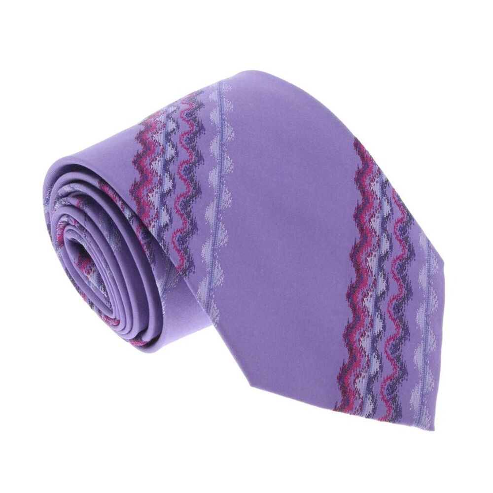 Missoni U4310 Purple Sharkskin 100% Silk Tie